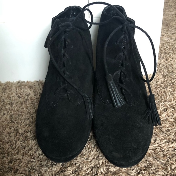 Jessica Simpson Platform Wedge Black Leather Bootie| Size 11 - Picture 7 of 7